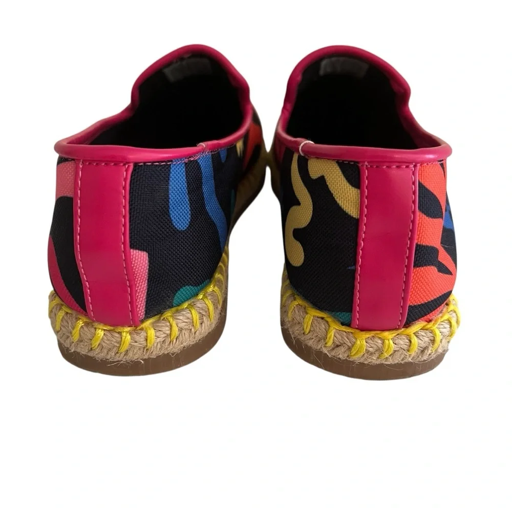 Marc Jacobs Bright Graphic Print Canvas Espadrille Flats 5 NEW